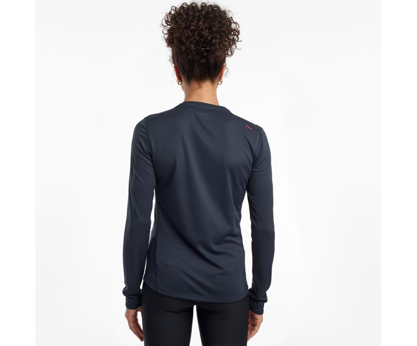 Women's Saucony Stopwatch Long Sleeve Shirts Blue | Singapore 295OKIR